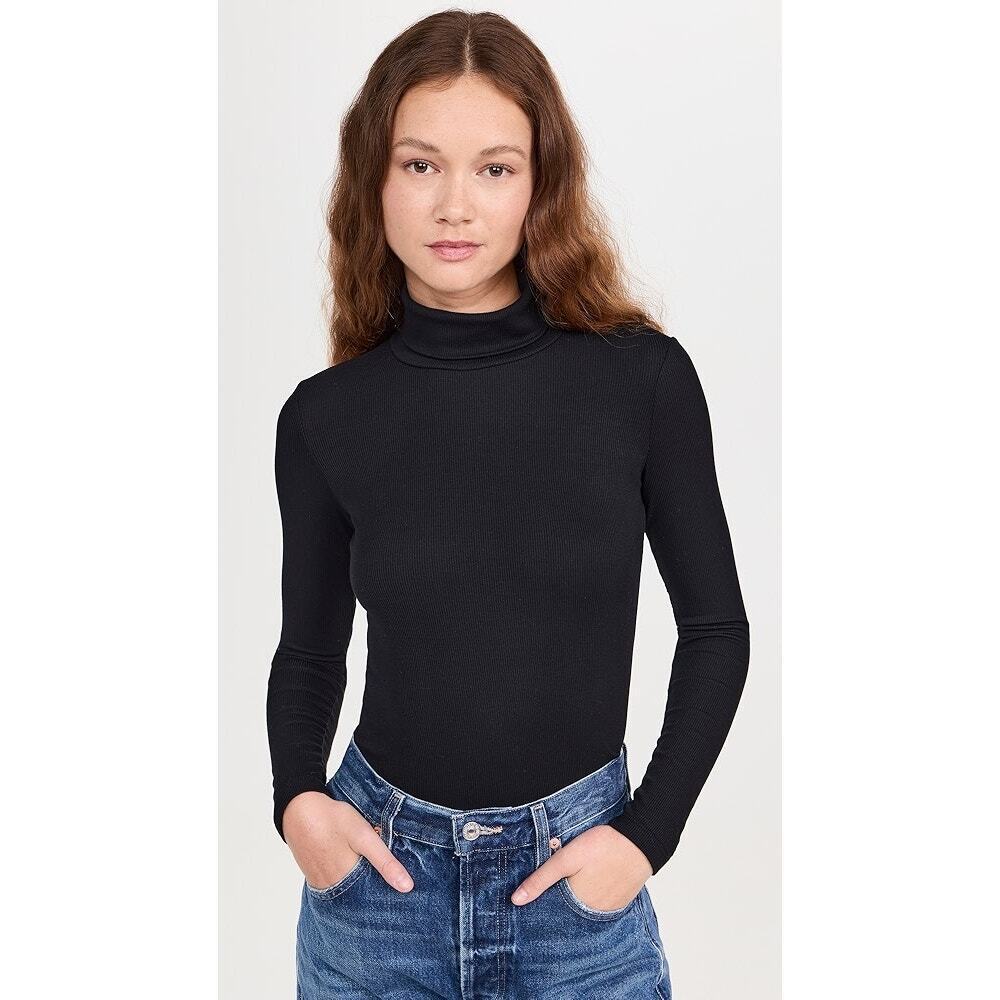 Madewell Ribbed Long Sleeve Black Turtleneck Size Large
